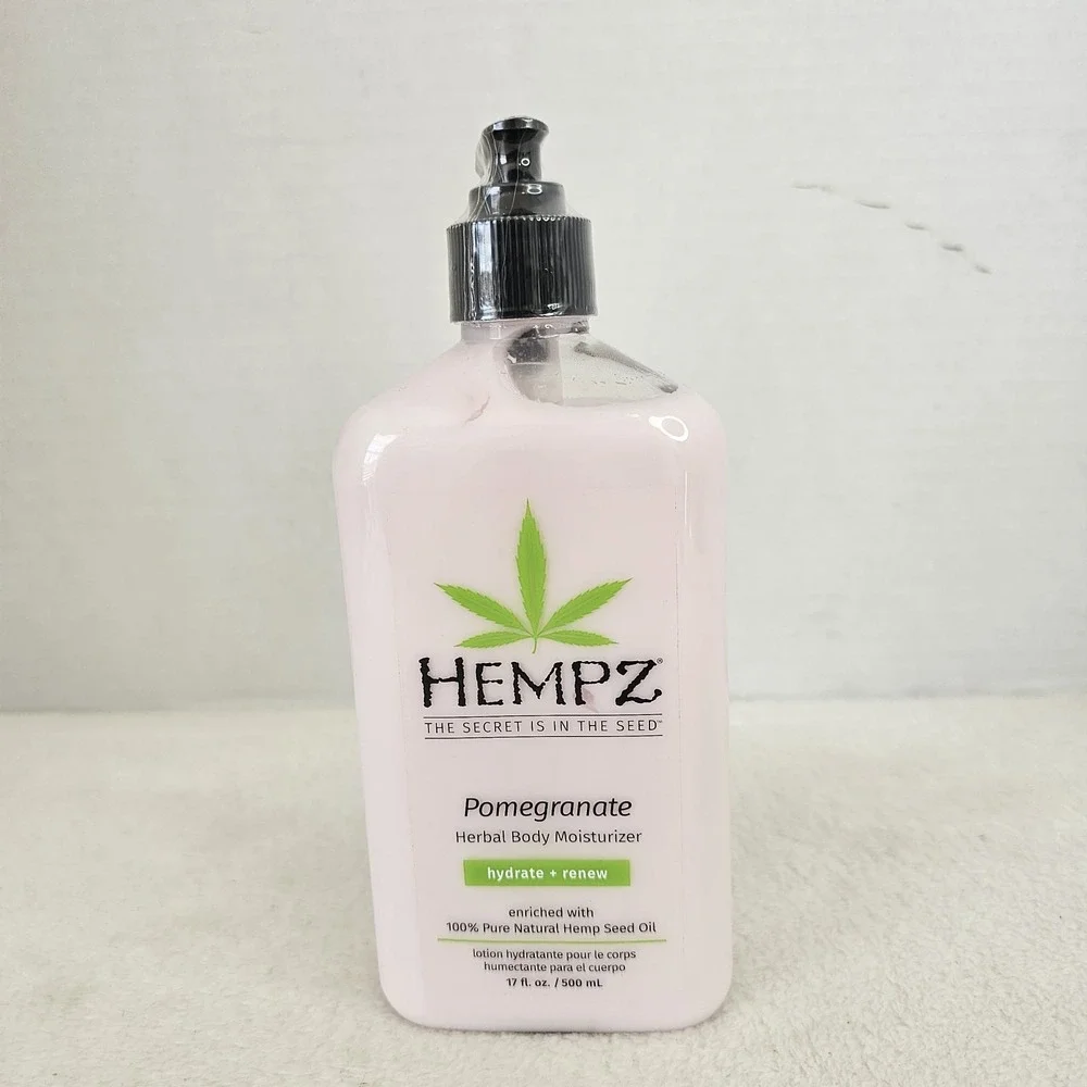 HEMPZ POMEGRANATE HERBAL BODY MOISTURIZER LOTION, Cruelty Free,  17 fl oz/500 mL